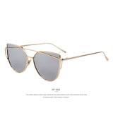 MERRY'S Women Cat Eye Sunglasses Classic Brand Twin-Beams Sunglasses Coating Mirror Flat Panel Lens S'7882