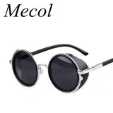 Steampunk Sunglasses Women Round Glasses Goggles Men Side Visor Circle Lens Unisex Vintage Retro Style Punk M027