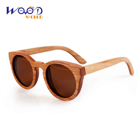 Bamboo wooden sunglasses round frame sunglasses