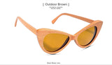 Sport wooden glasses Cat Sunglasses Men Women style Bamboo Wooden Sunglasses