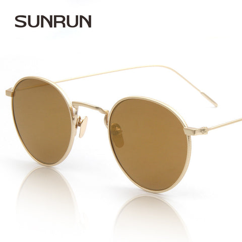 SUNRUN Men Sunglasses Designers Women's Sunglasses Retro Round Mirror Sunglasses Oculo de sol 8229
