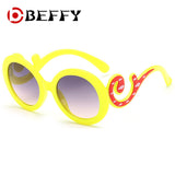BEFFY Baby Kids Sunglass Vintage Brand Children Sun glasses Oval Gradient Sunglasses