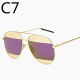 SPLIT Sunglasses Women Or Men Brand Patchwork Mirror Lens Pilot Sun Glasses