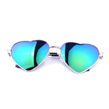 Heart Shaped Sunglasses Women Metal Reflective Lens Sun Glasses Men Sports Mirror