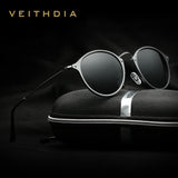 VEITHDIA Brand Unisex Sun Glasses Polarized Coating Mirror Driving Sunglasses Round For Men/Women 6358