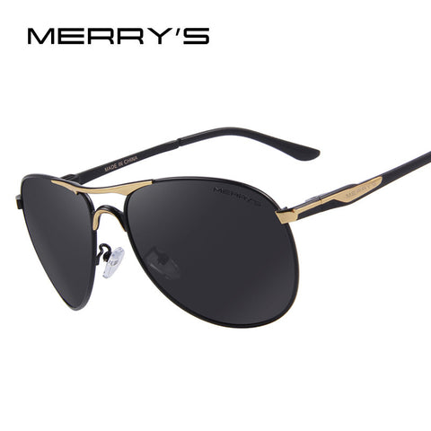 MERRY'S Men Aluminum Polarized Sunglasses Classic Brand Sunglasses EMI Defending Coating Lens Driving Shades S'8712