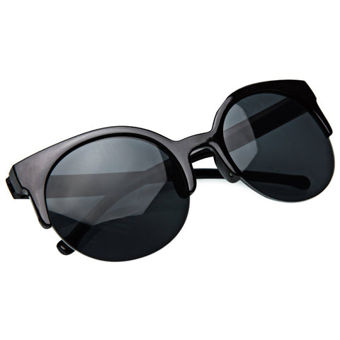 Semi-Rimless Unisex Sunglasses Women Goggle Round Circle Cat Eye Style Multicolour Men Sunglasses 1649100
