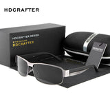 Metal Frame Rectangle Lens Polarized Men Sunglasses Driving Sun Glasses