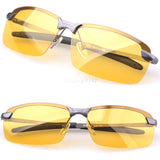 Polarized Sunglasses Night Vision Goggles men's car Driving Glasses Anti-glare Silver/Black Alloy Frame glasses 67