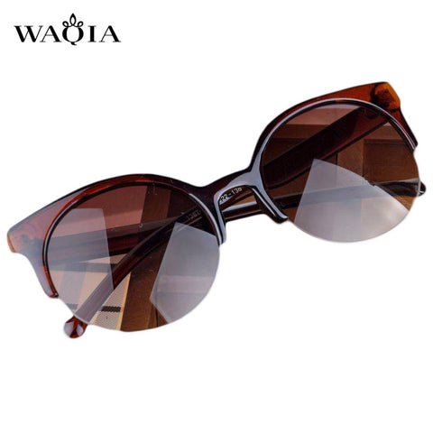 Vintage Sunglasses Retro Cat Eye Semi-Rim Round Sunglasses men Women Glasses Eyeglasses Y52*MPJ093#M5