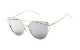 SOJOS Coating Mirror Sunglasses Women/Men Cat Eye Sun Glasses Twin-Beams Pink Sun glasses 1001