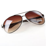 Men Sunglasses Polarization Driving Sunglasses Silver Gray Metal Frame Aviator Sun Glasses Fishing GOA825