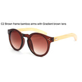 Retro trend sunglasses vintage bambu round sunglasses women men 3204