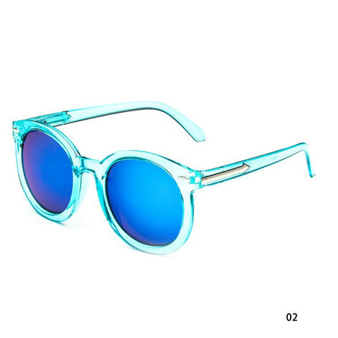 Glass Lens Sunglasses Men Women Glasses Round Shaped Sunglasses