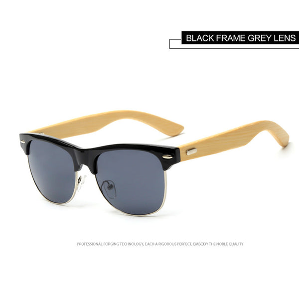 Sunglasses Men Wood Bamboo Sunglasses Classic Modeling Eyeglasses women Half Frame Cat Eye Glasses Brand