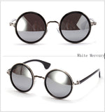 Vintage Steampunk Round Sunglasses Women Metal Mercury Reflective Circle Sunglass Retro Points Men Brand Sun Glasses 5201