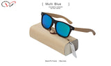 Women Wood & Plastic Sunglasses Water Blue Mirror Lens Bamboo sunglasses Brand Logo Wood & Plastic Sunglasses