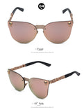 Totalglasses Frame Cateyes Women Sunglasses Rimless Metal Glasses Retro
