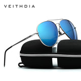 VEITHDIA Aluminum Magnesium Sunglasses Polarized Blue Lens Rotate 180 degrees leg Sun Glasses Men/Women 3618