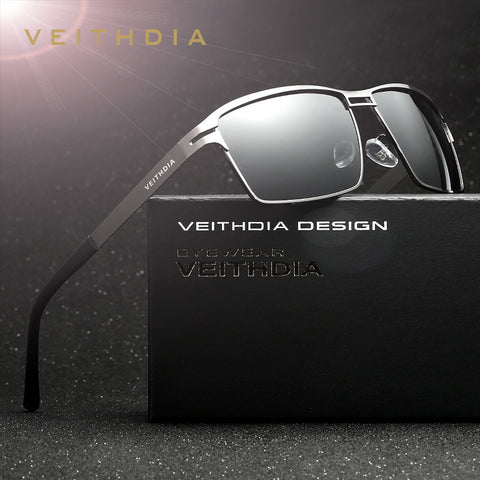 VEITHDIA Stainless Steel Men's Sun Glasses Polarized Driving masculino Sunglasses men 2711