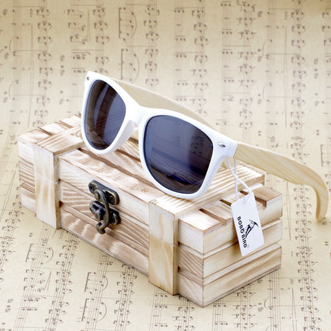Bobobird Rectangular Oversized Bamboo Wood Polarized Sunglasses With Reflective Mirror Tint gafas de sol With Box