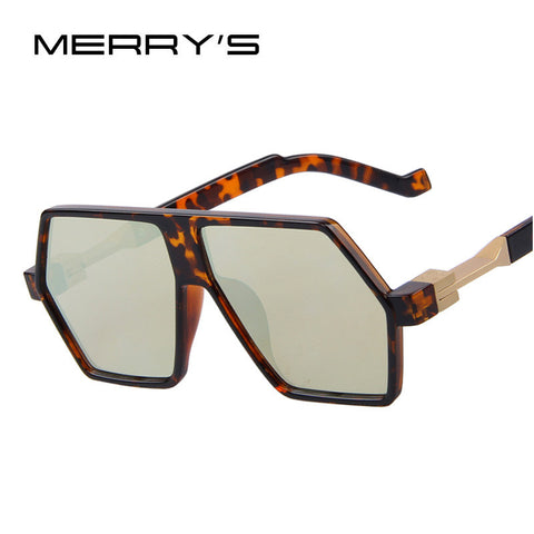 MERRY'S Square Men Sunglasses Flat Coating Sunglasses