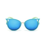 Mutil Color Children Sunglasses Kids Lovely UV400 Blue Frame Mirror Sun Shades Cat Eye