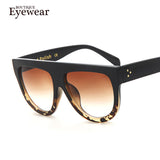 BOUTIQUE Woman Flat Top Mirror Sun Glasses Cat Eye Sunglasses French brand