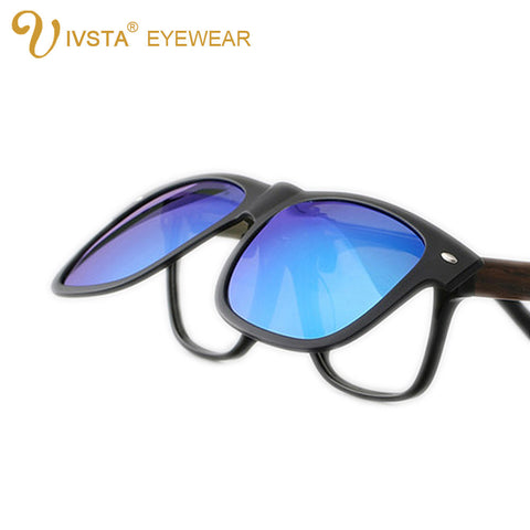 IVSTA JP806 Lenses Clip On Sunglasses Men Flip Up Clips Driving Sun Glasses Polarized Women Super Light myopia