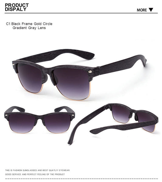 ARTORIGIN Half Frame Wood Sunglasses Women Men Wooden Glasses Rivet Brand Dropshipping AT014