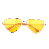 Heart Shaped Sunglasses Women Metal Reflective Lens Sun Glasses Men Sports Mirror