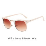 Classic Sunglasses Men Women Brand Half Metal Mirror Sun Glasses Gafas UV400 PA0528