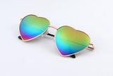 BOUTIQUE Heart Shaped Sunglasses WOMEN metal Reflective LENES sun GLASSES MEN sports Mirror