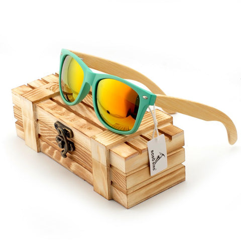 Polarized Items Sunglasses Bamboo Wooden Holders Sunglasses for Driving Men & Women with Wooden Box