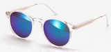 Strong Round Sunglasses Brand Women Keyhole Sun Glasses Transparent Frame Men Mirror Lens Coating Gafas UV400