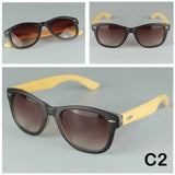 Amazing Stereoscopic Woodgrain Effects Walkers Sunglasses Plastic Frame & Natural Bamboo Legs Fixed By Strong Metal Hinges