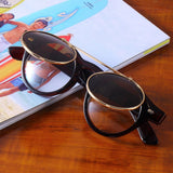 Classic Steampunk Goth Glasses Goggles Round Flip Up Sunglasses Retro Vintage Trend Round Eyeglass