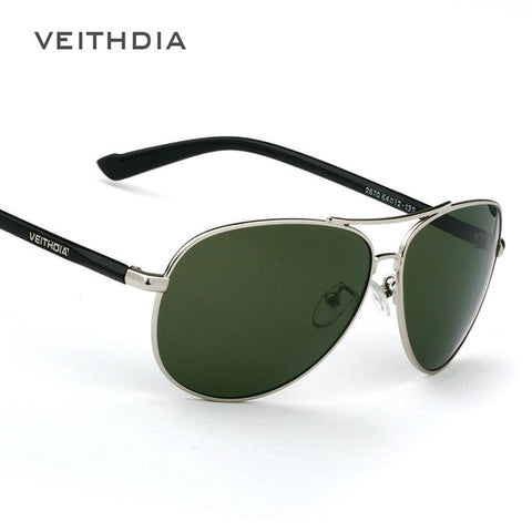 Men's Polarized Sunglasses Sun Glasses Green Lense Metal Frame Driving masculino 2670