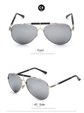 Leather Men Sunglasses Metal Frame Men's Glasses Sunglasses UV400