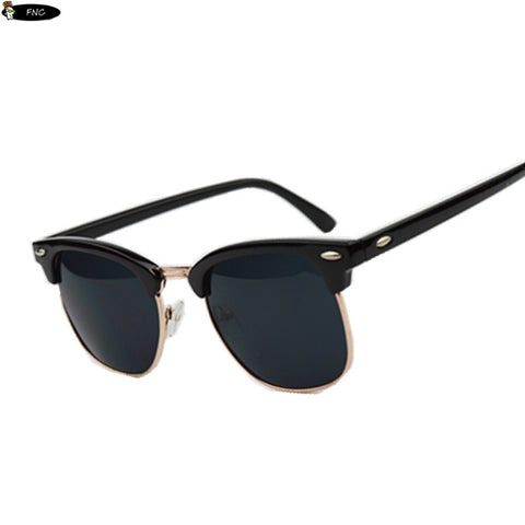 Half Metal Sunglasses Men Women Brand Glasses Mirror Sun Glasses Gafas UV400 Classic