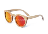 Bamboo wooden sunglasses round frame sunglasses