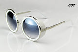 JULI Coating Sunglass Round Sunglasses Women Brand Steam Punk Metal Sun Glasses Men Retro 66666C
