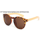 Retro trend sunglasses vintage bambu round sunglasses women men 3204