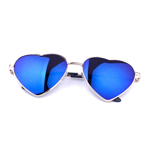 Sunglasses Women UV sun GLASSES Men Vintage Sports Mirror Colorful Heart Shaped