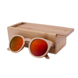 Bamboo wooden sunglasses round frame sunglasses