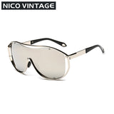 Conception Design Mens Sunglasses Oversized Frame lentes de sol Goggle Style Sun Glasses Man Gold Frame Shades