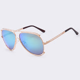 AOFLY Women Sunglasses Men brand Metal Frame Sunglasses Flat Coating Mirror Lens UV400