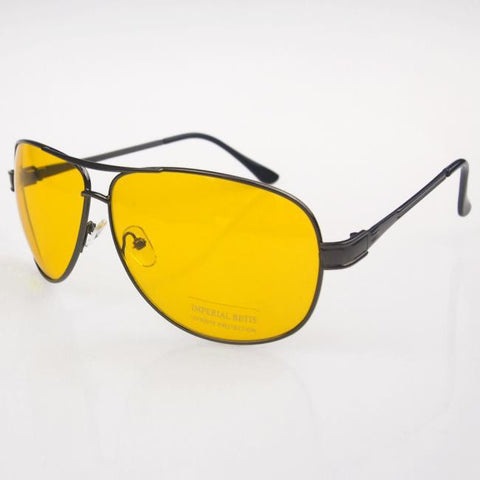 Yellow HD Night Vision Driving Anti Glare Glasses sun glass gun Metal Frame men women sunglasses