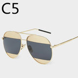 SPLIT Sunglasses Women Or Men Brand Patchwork Mirror Lens Pilot Sun Glasses