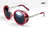 JULI Coating Sunglass Round Sunglasses Women Brand Steam Punk Metal Sun Glasses Men Retro 66666C